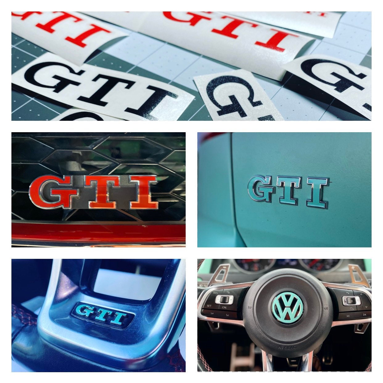 VW Golf 7 Lenkrad Emblem/Logo Schwarz R-line GTI GTD TCR R. VW Polo, VW  T-Roc
