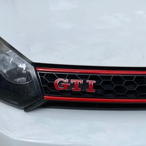 Vinyl Decal Overlay -  Compatible with VW MK6 Golf GTI Front and Rear "GTI" Lettering, Steering wheel vw circle and Steering Wheel "gti"