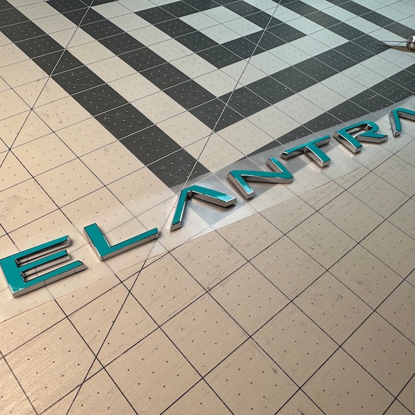 Vinyl Decal Overlay - Compatible with Hyundai Elantra "Elantra" emblem - 2021 - 2023
