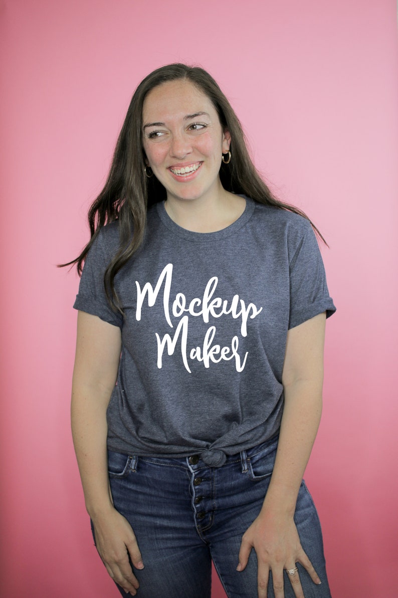 Bella Canvas 3001 Heather Navy Mockup Heather Navy Mockup ...