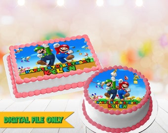 Super Mario Cake Toppers Etsy