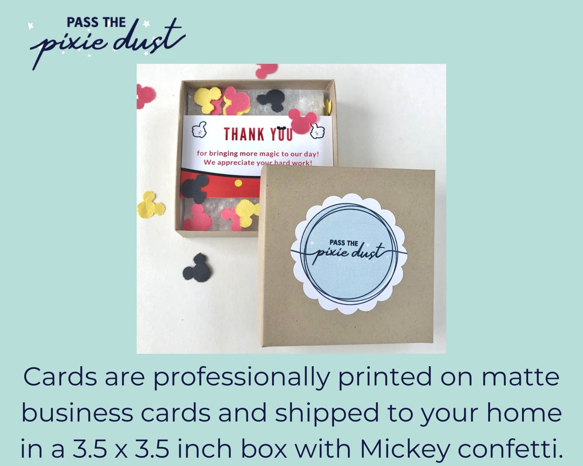 Set of 10 Mickey Mouse Inspired Disney Cast Member Thank You Etsy