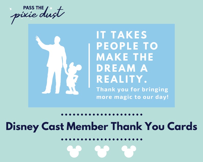 Set of 10 Walt Disney Quote Disney Cast Member Thank You Cards Etsy