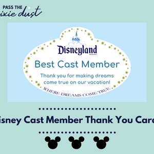 Disneyland Best Cast Mitglied Namensschild Disney Cast Mitglied Dankeskarten Set von 10