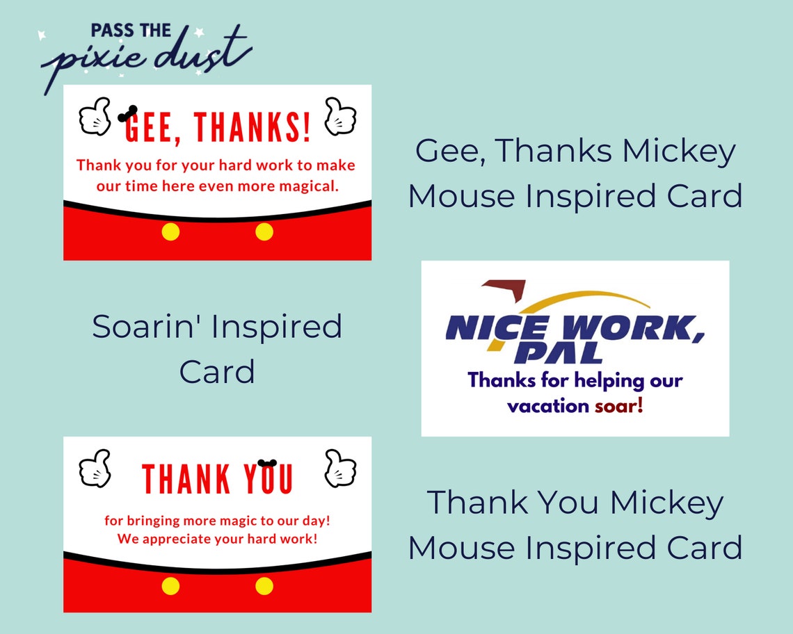 CREATE YOUR OWN Set of 12 Disney Cast Member Thank You Card Etsy