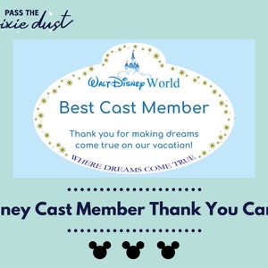 Juego de 10 mejores tarjetas de agradecimiento para miembros del elenco de Disney