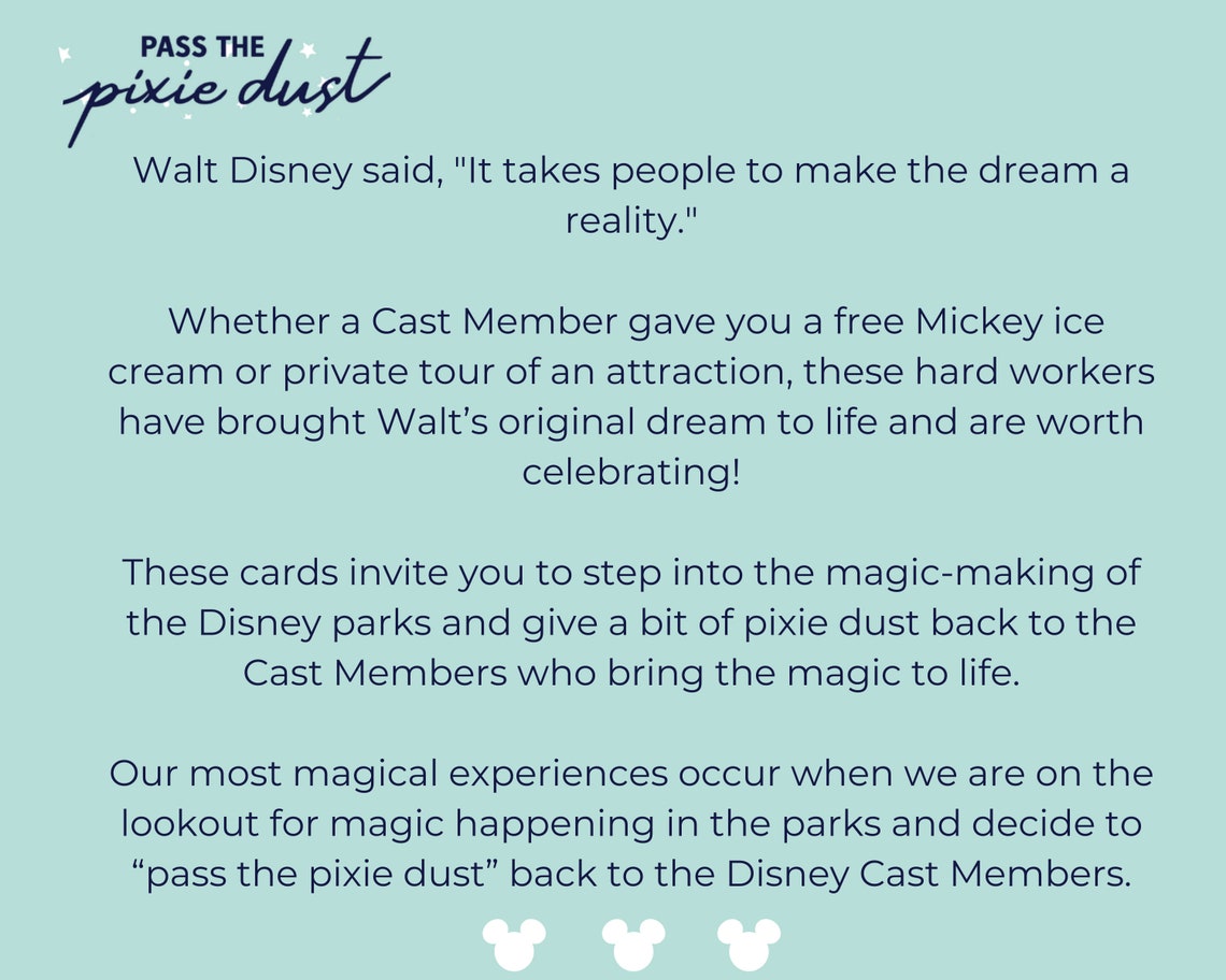 Set of 10 Walt Disney Quote Disney Cast Member Thank You Cards Etsy