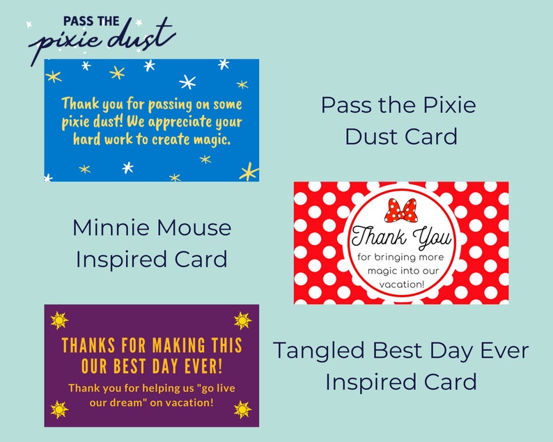 Set of 12 Disney Cast Member Thank You Card Variety Pack Etsy