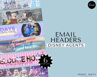 WDW Travel Agent Email Header Banners, Email Headers, Travel Agent Templates, Travel Agency Email Marketing, Travel Agent Newsletters