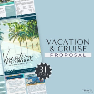 Travel Agent Vacation and Cruise Proposal, Travel Agent Proposal Template, Resort Proposal, Canva Templates, Editable Travel Proposal