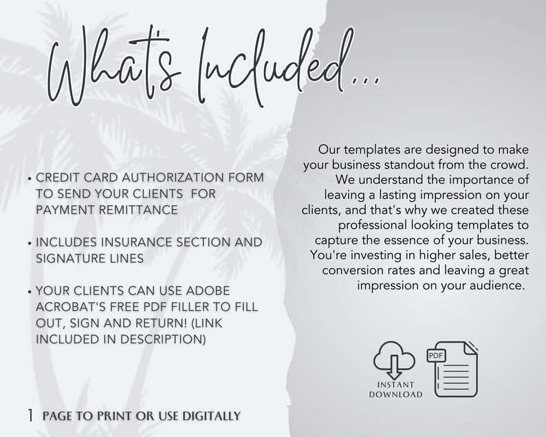 Credit Card Authorization Form Travel Agent Client Forms - Etsy