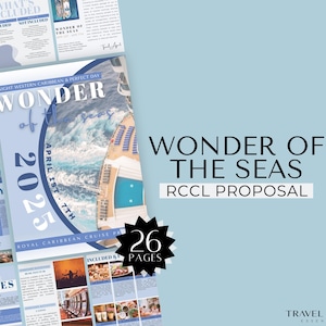 Cruise Proposal Template, Travel Agent Template Cruise Proposal, Royal Caribbean Cruise Proposal, Wonder Of The Seas, Canva Template