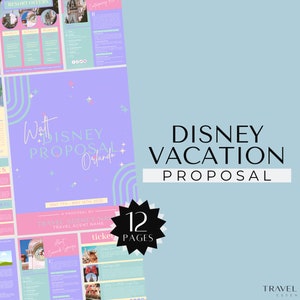 WDW Theme Park Simple Vacation Proposal For Client, Travel Agent Templates Canva, Printable Digital Download, Marketing Proposal Quote