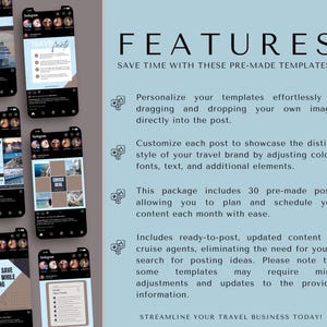 Social Media Templates, Cruise Instagram Templates, Travel Agent Social Media Posts, Canva Cruise Templates, Travel Business Templates image 4