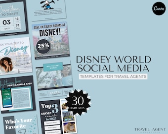 WDW Travel Agent Social Media Templates, Travel Agent Instagram Flyers, Travel Agency WDW Templates, Theme Park Flyers
