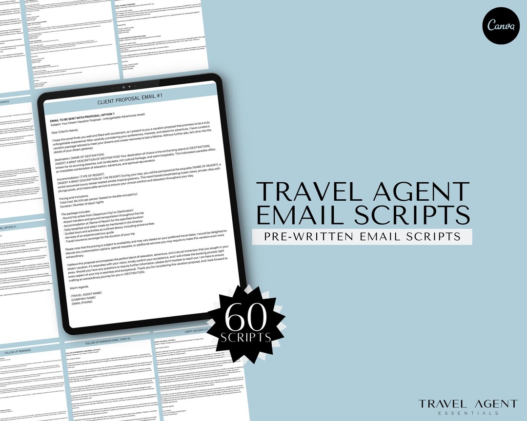 Travel Agent Email Scripts, 64 Email Travel Agency Templates, Canva ...