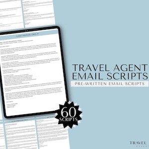 Travel Agent Email Scripts, 64 Email Travel Agency Templates, Canva Template, Email Marketing, Travel Agent Branding, Travel Business Emails
