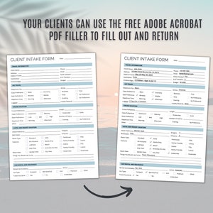 Travel Agent Client Intake Form, Travel Agency Forms, Client Travel ...