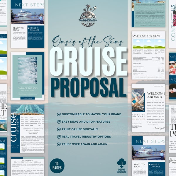 Cruise Proposal Oasis of the Seas, Royal Caribbean Cruise, Travel Agent Template, Canva Templates, Cruise Proposal Template, Digital PDF