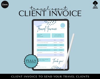 Travel Agent Invoice, Travel Agency Forms, Travel Business Invoice, Canva Templates, Travel Agent Templates