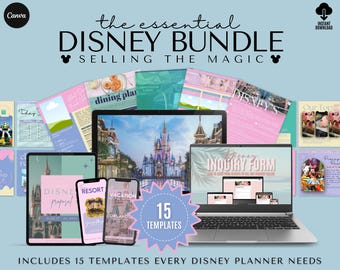 WDW Essentials Bundle, Theme Park Guide, Travel Agent Templates, Vacation Proposals, Itinerary, Resort Guide, Social Media, WDW Dining Plan