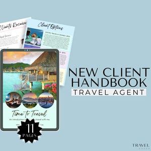 New Client Handbook Template for Travel Agents, Travel Advisor, Travel Template, Canva Template, Digital Download, Printable