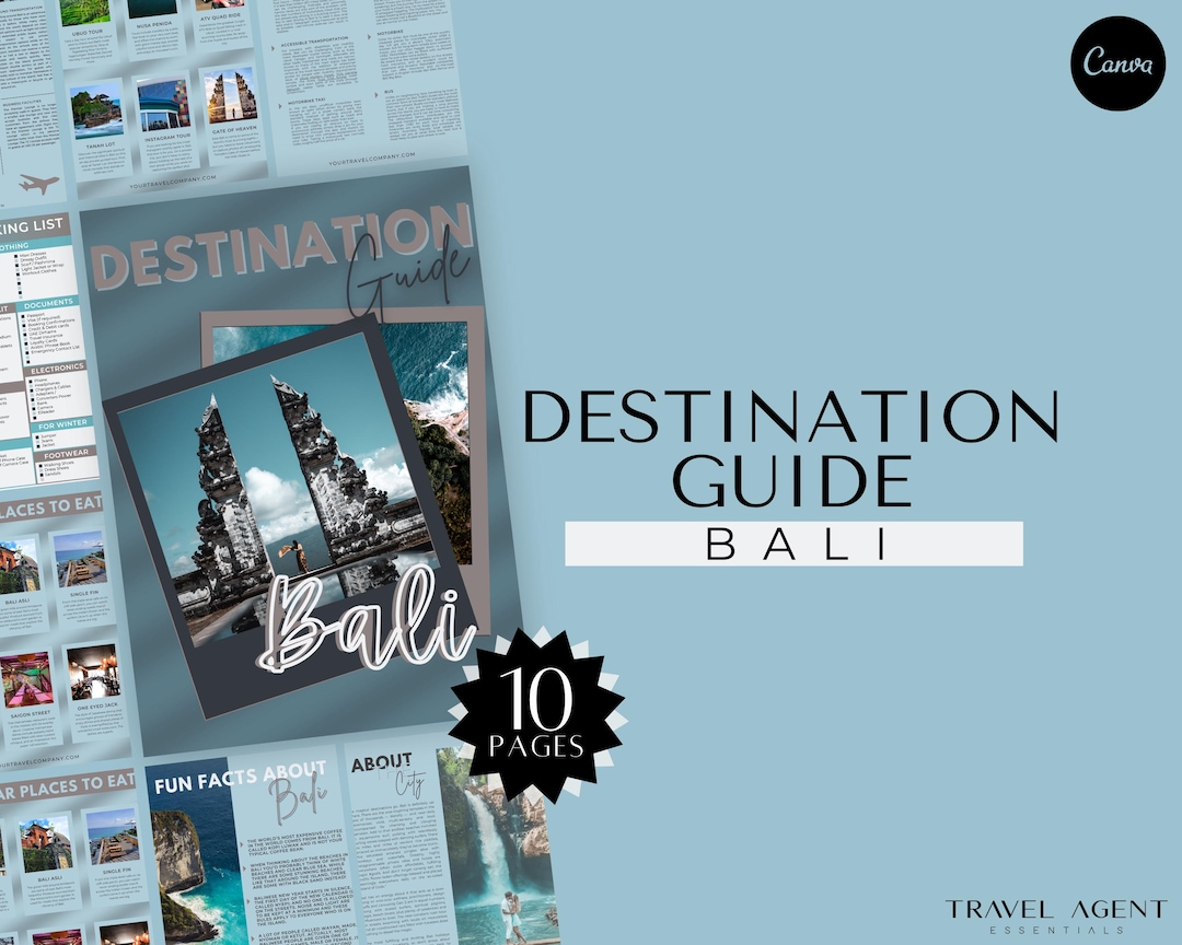 Destination Guide Bali Edition, Travel Agent Destination Guide, Canva Template, Vacation Guide ...