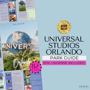 Universal Orlando Park Guide, Theme Park Guide, Travel Agent Client Guide, Universal Florida, Vacation Theme Park, Canva Template