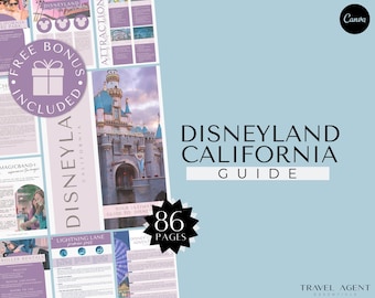 DL California Park Guide, WDW Theme Park Templates, Travel Agent Templates for Clients, Canva