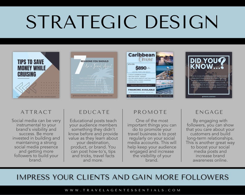Social Media Templates, Cruise Instagram Templates, Travel Agent Social Media Posts, Canva Cruise Templates, Travel Business Templates image 5