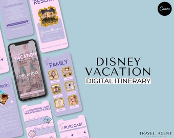 WDW Digital Vacation Itinerary, Travel Agent Templates, WDW Travel Guides, Travel Advisor, Mobile Trip Itinerary
