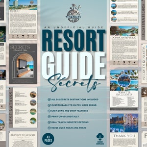 Secrets Resorts and Spas Guide Bundle, Travel Agent Templates, Vacation Guides, Client Resort Guides, Travel Agency