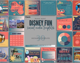 WDW Travel Agent Fun Interactive Social Media Templates, Instagram Flyers, Travel Agent Templates, Theme Park Flyers, Canva Templates