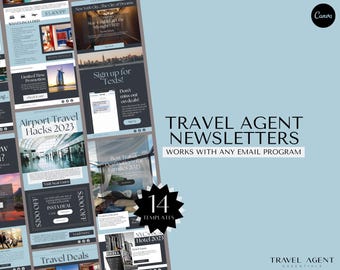 Travel Agent Email Newsletter, Email Newsletter, Travel Agency Marketing, Newsletter Template, Canva Template, Weekly, Monthly Newsletter