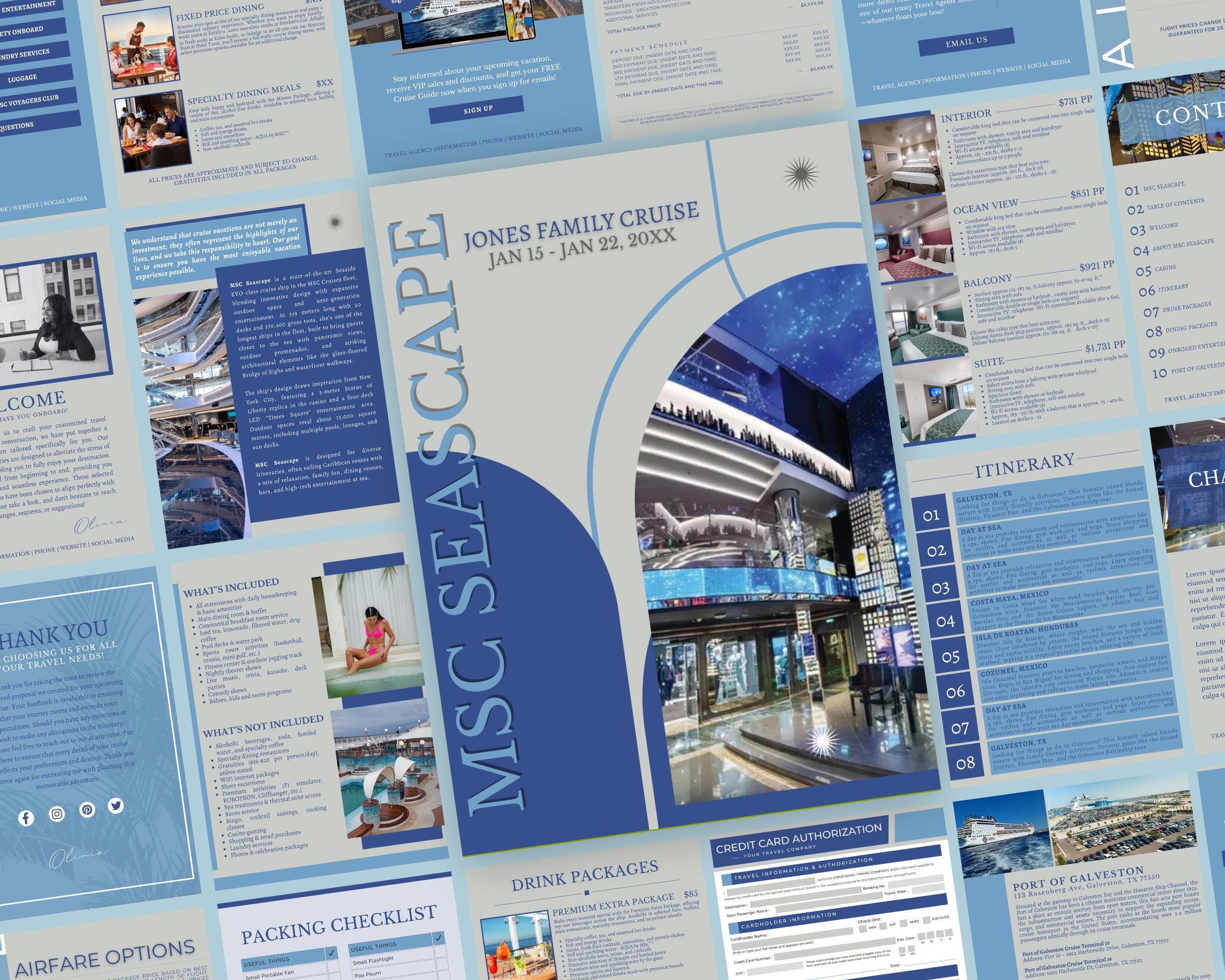 MSC Cruise Proposal Template, Travel Agent Templates, Seascape, Canva ...