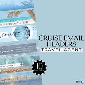 Travel Agent Email Header Banners, Cruise Email Headers, Travel Agent Templates, Canva Templates
