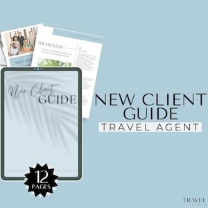 Reise-Führer für neuen Kunden, Reisebüro-Handbuch für neue Kunden, Canva-Vorlage, Reisebüro-Business-Vorlage, neue Kundenvorlage