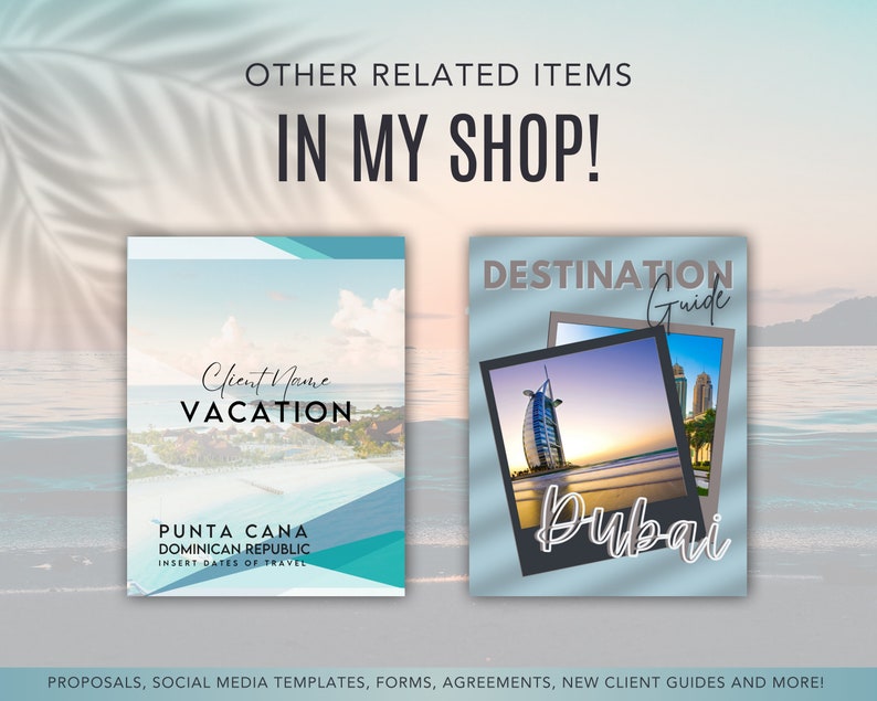 May include: Two travel vacation guides, one for Punta Cana, Dominican Republic and one for Dubai. The guides are blue and gray with a photo of the destination on the front.
