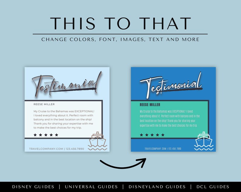 Social Media Templates, Cruise Instagram Templates, Travel Agent Social Media Posts, Canva Cruise Templates, Travel Business Templates image 6