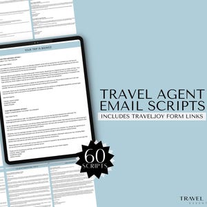 Travel Agent Email Scripts, Travel Joy Email Scripts, CRM Email Scripts, Travel Agency, Travel Advisor, Travel Agent Templates