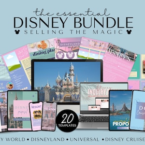 WDW Essentials Bundle, DL Bundle, Universal Bundle, Travel Agent Templates, Vacation Proposals, Itinerary, Resort Guide, Social Media, Canva