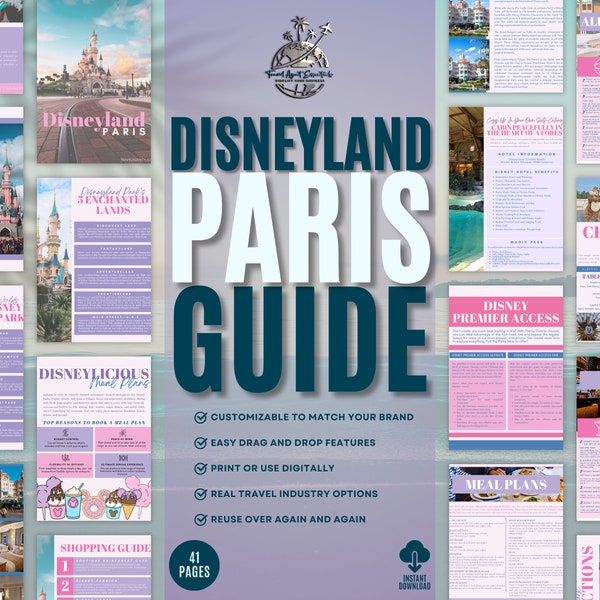 DLP Guide Proposal for Travel Agents, Travel Agent Templates, Theme Park Guide, WDW, Paris