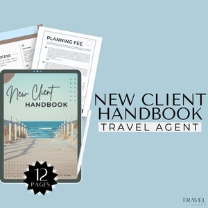 Travel Client Handbook, Travel Agent New Client Handbook, Canva Template, Travel Agency Business Template, New Client Template