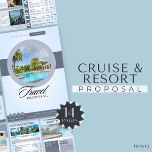 Travel Agent Resort and Cruise Vacation Proposal, Travel Agent Proposal, Client Proposal Template, Canva Travel Templates, Vacation Proposal