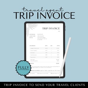 Travel Agent Client Trip Invoice, Travel Agency Forms, Travel Business Invoice, Canva Templates, Travel Agent Templates
