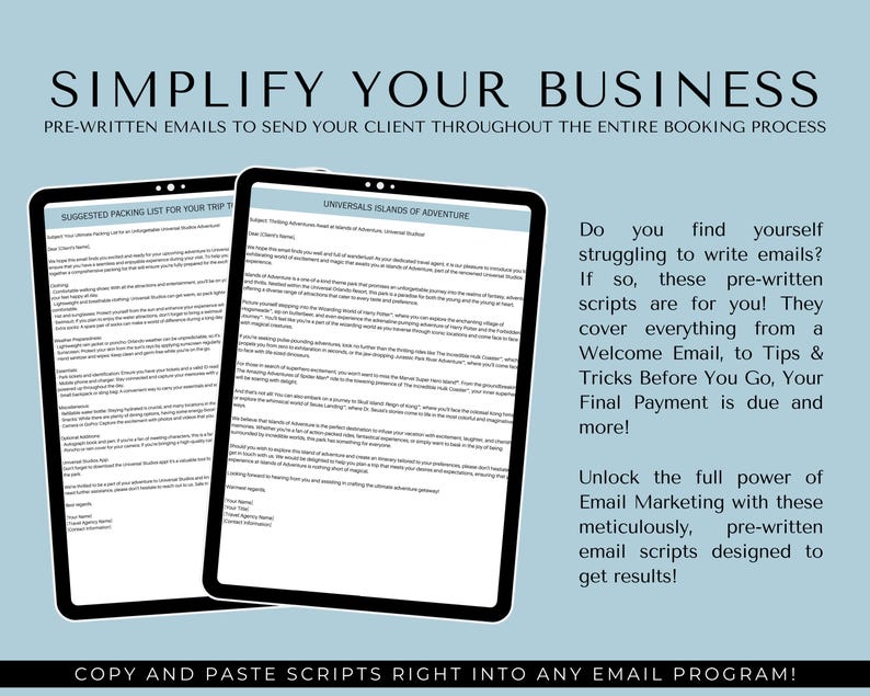 Universal Email Scripts for Travel Agents, Travel Agent Templates ...