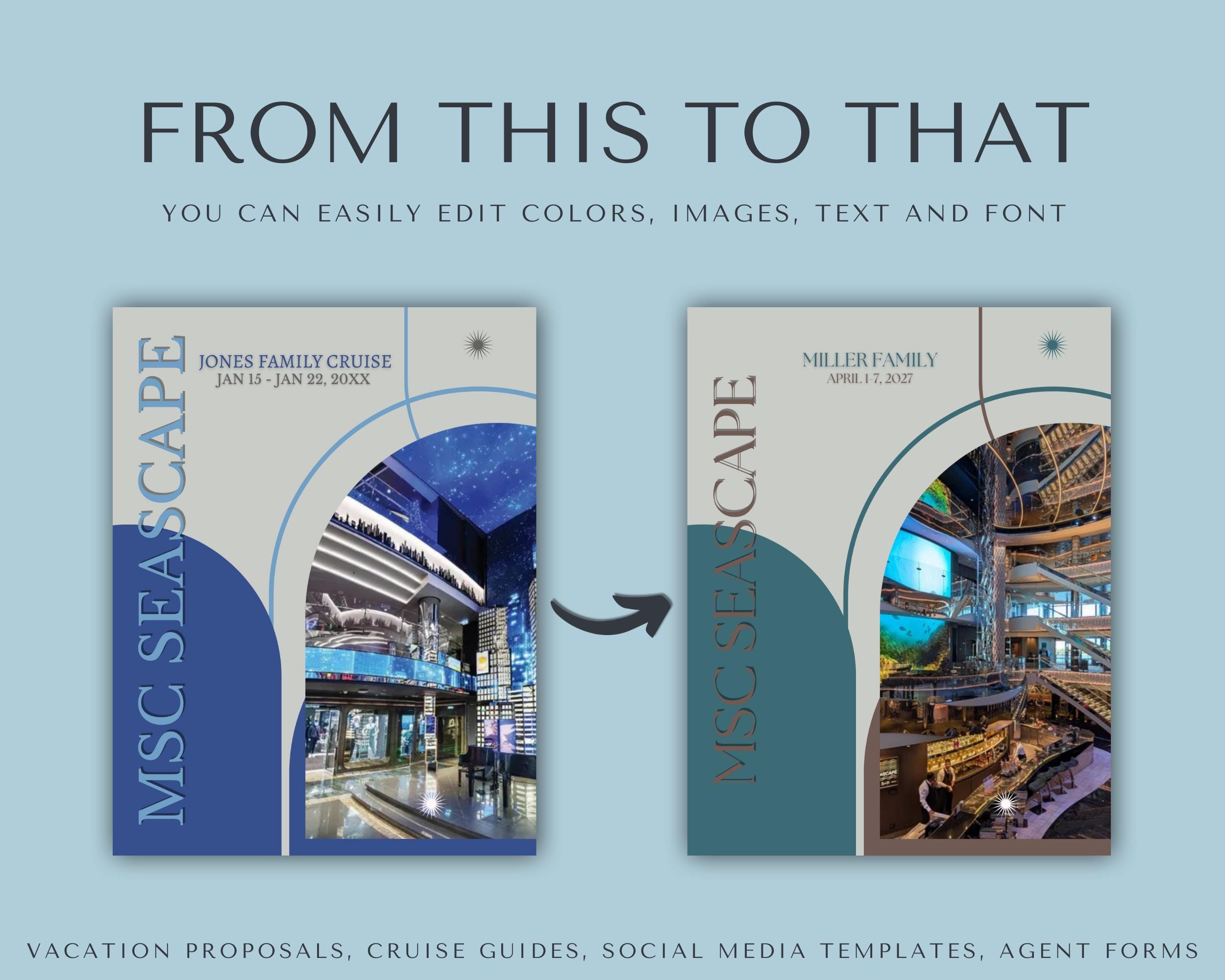 MSC Cruise Proposal Template, Travel Agent Templates, Seascape, Canva ...