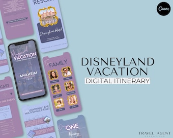 DL Digital Vacation Itinerary, Travel Agent Templates, WDW Travel Guides, DL Travel Advisor, Mobile Trip Itinerary