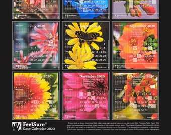2020 Wall Calendar Poster - Flower and Plant Photography With Holidays - Inkjet-Printed - With Optional Giclee Version