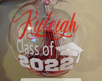 Graduation Tassel Display Ornament (tassel not included) Class of 2023 2024 (any year you choose) Personalized Ornament  Graduation gift